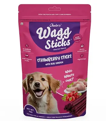  Wagg Sticks -Strawberry Flavor Healthy Treats For All Dog Breads And Sizes ( 70 Gm)