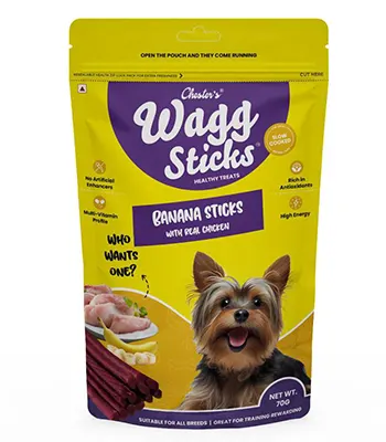 Chesters Wagg Sticks Healthy Treats For All Dog Breeds And Sizes (Banana Flavor 70 Gm)