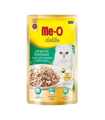 Me-O Delite Tuna with Chicken Flake in Jelly - Adult Cat Wet Food