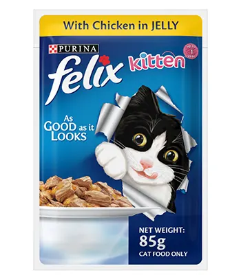 Purina Felix Wet Kitten Food with Chicken in Jelly