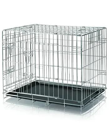 Trixie Home Kennel Small, Wire Mesh with Two Doors, 31 x 22 x 24 inch
