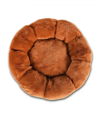 Furry Castle Furry Round Bed- Brown