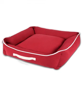 Furry Castle Water Repellent Cotton Dog Bed- Red