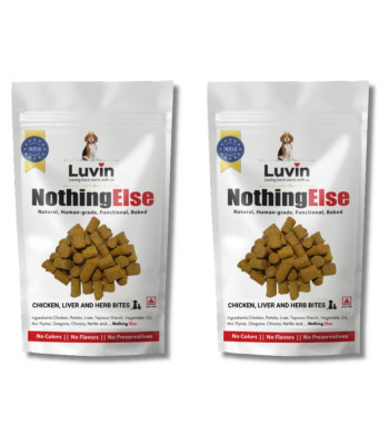 Luvin Nothing Else Chicken, Liver and Herb Bites 150g (Pack of 2) Human-Grade Treats for Dogs and Cats | No Colors | No Flavors | No Preservatives 